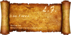 Lee Fanni névjegykártya
